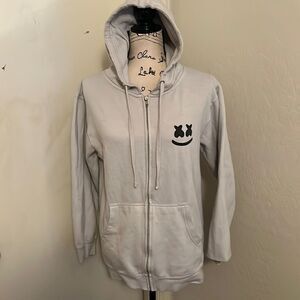 Marshmello Gray Graphic Zip Up Hoodie